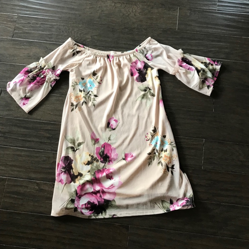 off the shoulder floral dress